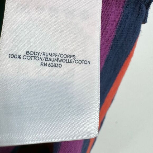 Lands' End Top Womens 2X Purple Striped Long-Sleeve Crew-Neck Drawstring Blouse - Picture 6 of 9